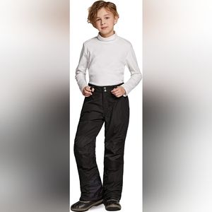 TSLA Snowpants Active Ski Snow Mountains Kids Black Youth 10/12